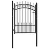 vidaXL Portail de cl&ocirc;ture EMMEN avec pointes en acier 104&nbsp;x&nbsp;109,5&nbsp;cm noir