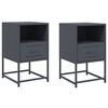 vidaXL Tables de chevet 2 pcs anthracite 36x39x60,5 cm acier