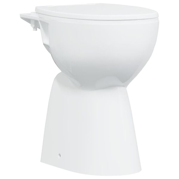 vidaXL Toilette sans rebord 7 cm hauteur suppl&eacute;mentaire Abattant amorti C&eacute;ramique blanche