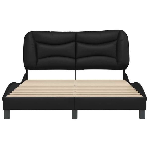 vidaXL Cadre de lit sans matelas Hvar noir 140x200 cm similicuir