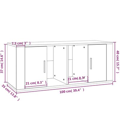 vidaXL Meuble TV Chêne sonoma 100x35x40 cm Bois d'ingénierie