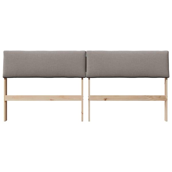 vidaXL T&ecirc;te de lit capitonn&eacute;e Taupe 200 cm Pin massif