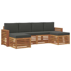 vidaXL Ensemble de canap&eacute;s d'ext&eacute;rieur 6 pc Naturel et Anthracite