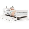 vidaXL Cadre de lit sans matelas blanc 75x190 cm bois de pin massif