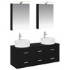 vidaXL Ensemble de mobilier de salle de bain 5 pcs Ch&ecirc;ne noir