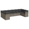 vidaXL Salon de jardin avec coussins 10 pcs gris r&eacute;sine tress&eacute;e