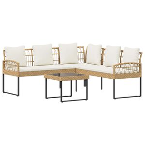 vidaXL Ensemble de canap&eacute; de jardin 2 pc Naturel