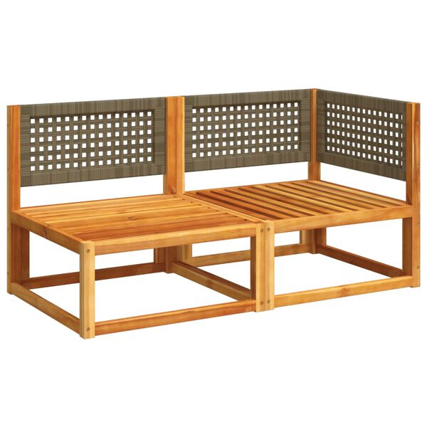 vidaXL Canap&eacute; de jardin avec coussins 2 places Bois Acacia et rotin