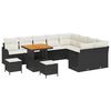 vidaXL Ensemble de canap&eacute; de jardin 12 pc Noir polyrotin