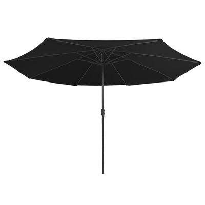 vidaXL Parasol d'extérieur avec mât en métal 400 cm Noir