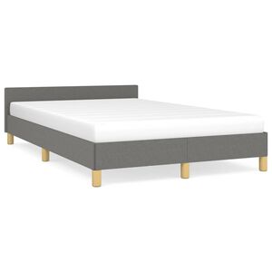vidaXL Cadre de lit sans matelas gris fonc&eacute; 120x190 cm tissu