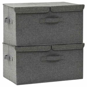 vidaXL Bo&icirc;tes de rangement 2 pcs Tissu 50x30x25 cm Anthracite