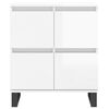 vidaXL Buffets 2 pcs blanc brillant bois d'ing&eacute;nierie