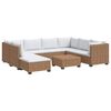 vidaXL 9 pc Ensemble de salon en rotin avec coussins GENDT Naturel