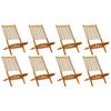 vidaXL Chaises pliantes 8 pi&egrave;ces Beige Bois massif Acacia