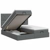 vidaXL Lit ottoman avec matelas avec t&ecirc;te de lit 2 pc Gris fonc&eacute; Tissu