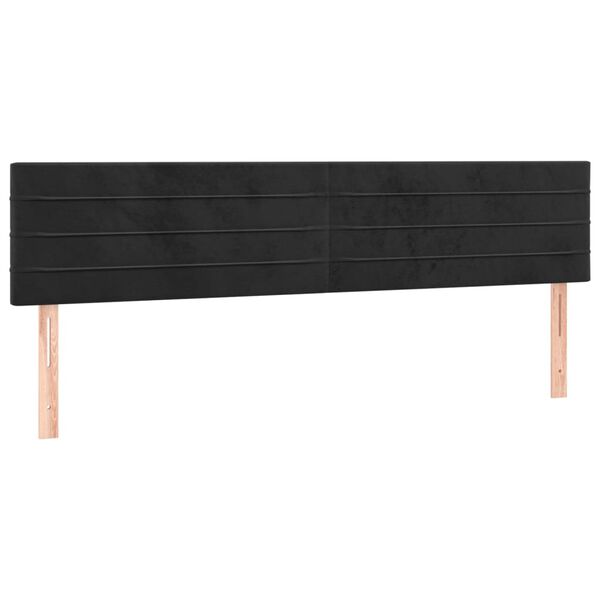 vidaXL T&ecirc;te de lit &agrave; LED Noir 180x5x78/88 cm Velours