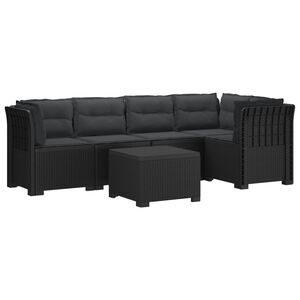 vidaXL Canap&eacute; de Jardin 5 Places avec Coussins Aspect Rotin PP