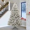 vidaXL Sapin de No&euml;l artificiel Vert et blanc 270 cm PVC et m&eacute;tal