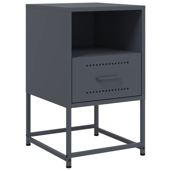 vidaXL Table de chevet anthracite 36x39x60,5 cm acier
