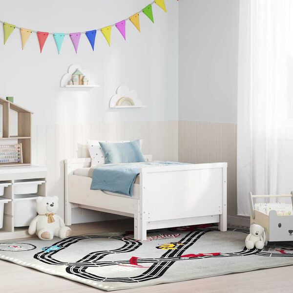 vidaXL Cadre de lit Blanc 80 x 200 cm Bois d'ing&eacute;nierie