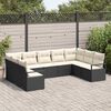 vidaXL Ensemble de canap&eacute; de jardin 9 pcs Noir et Blanc polyrotin