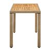 vidaXL Table de jardin Beige 123x60x74 cm R&eacute;sine tress&eacute;e bois massif