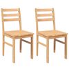 vidaXL Chaises &agrave; manger 2 pcs bois massif caoutchouc
