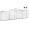 vidaXL Paniers &agrave; gabions arqu&eacute;s 25 pcs 300x30x80/100 cm fer galvanis&eacute;