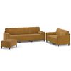 vidaXL Ensemble de canap&eacute;s 3pcs coussins d&eacute;coratifs et coussins Marron