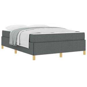 vidaXL Cadre de lit avec matelas Gris fonc&eacute; 140 x 200 cm tissu