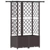 vidaXL Lit &Eacute;lev&eacute; avec Treillis et Toit Marron 124 x 40 x 138 cm PP