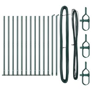 vidaXL Poteau de cl&ocirc;ture avec base en b&eacute;ton 13 pc Vert