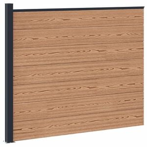vidaXL Panneau de cl&ocirc;ture WPC et Aluminium Marron