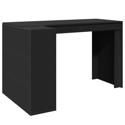 vidaXL Bureau noir 123,5x73,5x75 cm bois d'ingénierie