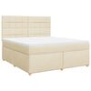 vidaXL Sommier &agrave; lattes de lit avec matelas Cr&egrave;me 180x200 cm Tissu