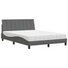 vidaXL Lit avec matelas Hanko gris fonc&eacute; 140x190 cm tissu