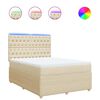 vidaXL Sommier &agrave; lattes de lit avec matelas Cr&egrave;me 140x190 cm Tissu