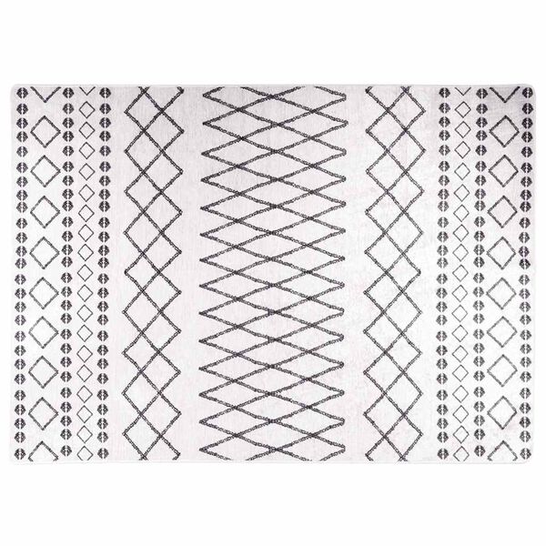 vidaXL Tapis lavable 120x180 cm noir et blanc