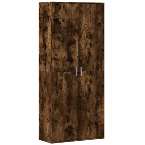 vidaXL Buffet haut ch&ecirc;ne fum&eacute; 80x35x180 cm bois d'ing&eacute;nierie