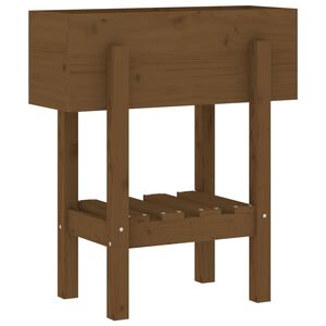 vidaXL Jardini&egrave;re marron miel 62x30x69 cm bois massif de pin