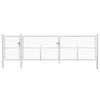 vidaXL Portail de jardin grillag&eacute; argent&eacute; 500 x 125 cm en acier galvanis&eacute;