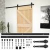 vidaXL Porte coulissante Naturel et noir 80 x 210 cm