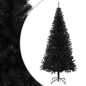 vidaXL Sapin de No&euml;l artificiel avec support noir 240 cm PVC