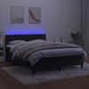 vidaXL Sommier &agrave; lattes de lit avec matelas et LED Noir 140x190 cm