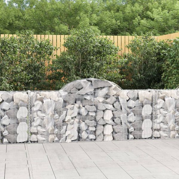 vidaXL Panier de gabions arqué 200x30x80/100 cm Fer galvanisé