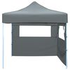 vidaXL Tente de réception escamotable avec 2 parois 3x3 m Anthracite