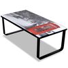 vidaXL Table basse avec impression de cabine t&eacute;l&eacute;phonique Dessus verre