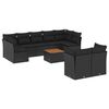 vidaXL Salon de jardin 10 pcs avec coussins noir r&eacute;sine tress&eacute;e
