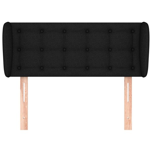 vidaXL T&ecirc;te de lit avec oreilles Noir 83x23x78/88 cm Tissu